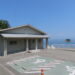 瀬戸内海を背に建つ大部集会所